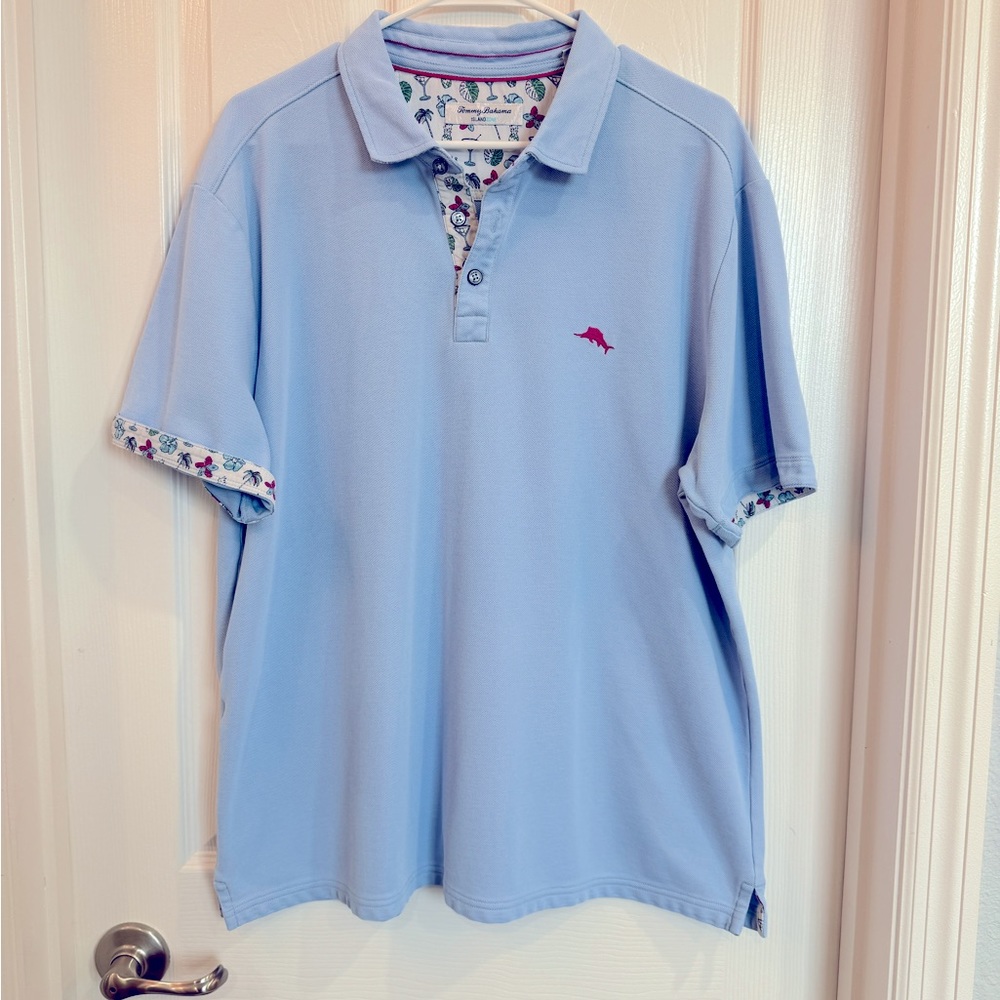 Men’s Tommy Bahama Island Zone Polo XL Powder Blue